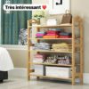 Range chaussures en bois 5 niveaux